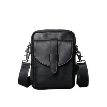 Imagem de Mochila masculina de couro de vaca casual mini bolsa de ombro para homens bolsa mensageiro
