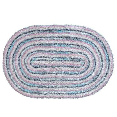 Imagem de Tapete Capacho da Vovó Risque Algodão Toque de Crochê Super Macio 60cm