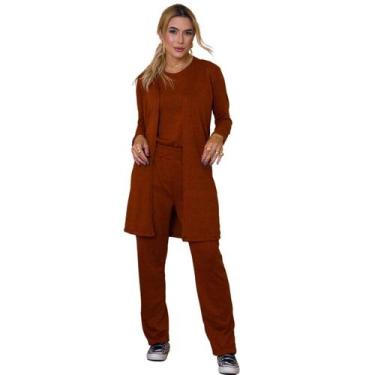 Imagem de Conjunto Feminino Lanzinha 3 Peças Casual Confortável - IV STORE, Terr