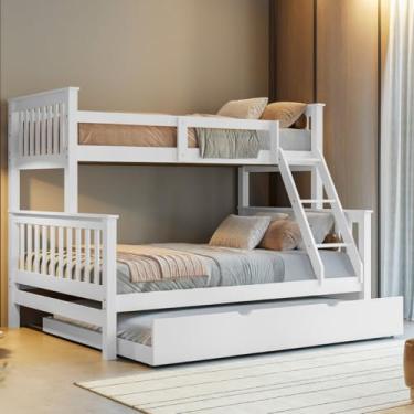 Imagem de Treliche De Madeira Casal Solteiro Com Aux Casal Woodstore (Branco)