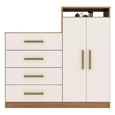 Imagem de Comoda Aurea 2 Portas 4 Gavetas Amendola Moderna e Espaçosa - Demobile