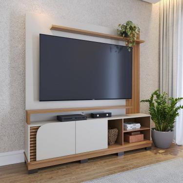 Imagem de Painel Home TV 75 Pol com 2 Portas 182x187cm Jurerê Off White Freijó