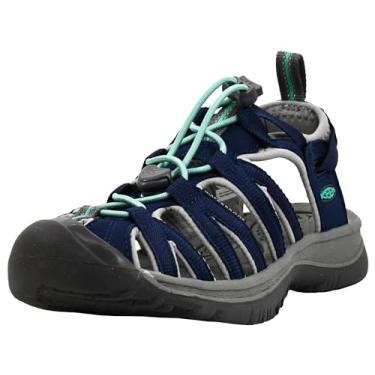 Imagem de KEEN Sandália feminina Whisper fechada durável confortável fácil de colocar aventura, Academia naval/verde pavão, 36