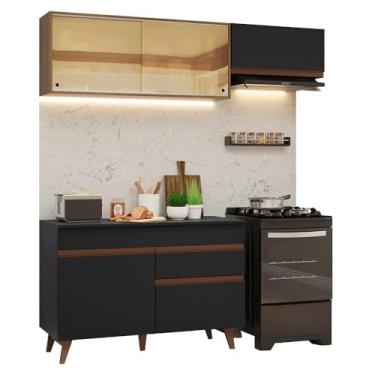 Imagem de Armário de Cozinha Compacta 190cm Preto/rustic Reims Madesa 05