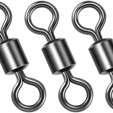 Imagem de Dr.Fish Barril Fishing Swivels, disponível de #12-#12/0, aço inoxidável, giratório, equipamento de pesca de água salgada, água doce, líder/linha/conector de isca nº 7 22,2 kg