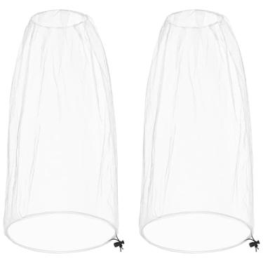 Imagem de Pacote com 2 Rede de Mosquiteiro Extra Grande 106 x 63 cm Grande Rede para Insetos Jumbo para Homens e Mulheres Cabe na maioria dos chapéus, Branco