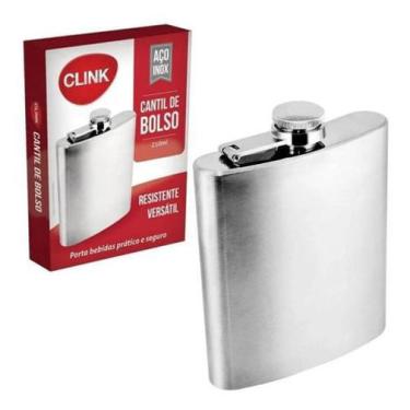 Imagem de Cantil De Bolso Porta Bebida Aço Inox Whisky Rum 200 Ml