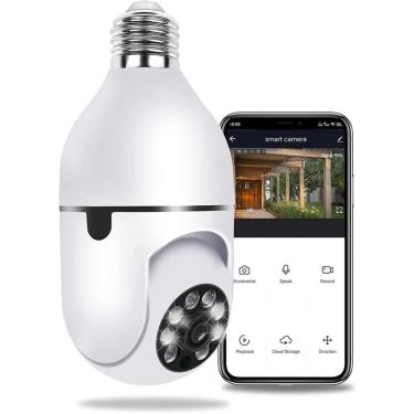 Imagem de Câmera de segurança escondida Lampada discreta Wifi Ip Audio Micro sd 360 graus ptz sensor de movimento 1080p Sem fio