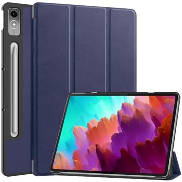 Imagem de Kepuch Custer Capas para Lenovo Tab P12 Pro 2nd 12.7 2024 / Tab P12 TB371FC TB-370FU 2023,Couro-PU Bolsas Estojos - Azul