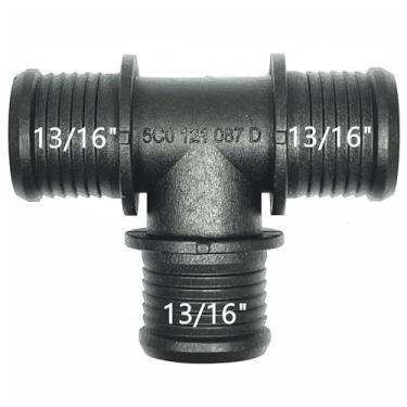 Imagem de 5C0121087D, 13/40.6 cm, conector de 3 vias da mangueira de arrefecimento do radiador, desviador de junta em T do aquecedor, kit de reparo do divisor de tubo de água para Mercedes-Benz, BMW, Audi