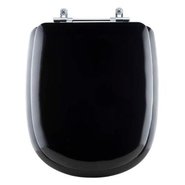 Imagem de Assento Sanitário Almofadado Paris Preto Para Vaso Ideal Standard