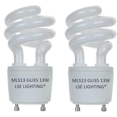 Imagem de LSE Lighting Lâmpada Fluorescente Compacta De 13 W Mls13Gu35, 2 Peças, Para Exaustor Panasonic Vql5, Base Gu35, Luz Branca Quente De 3500 K Para Exaustor De Banheiro, Lâmpada De 13 Watts Com Eficiên