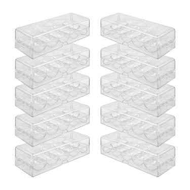 Imagem de Gamers Lounge Bandejas de fichas de pôquer com tampas - Racks de fichas de pôquer de acrílico transparente de 100 unidades - Armazenamento de fichas e estojo de exibição (10)