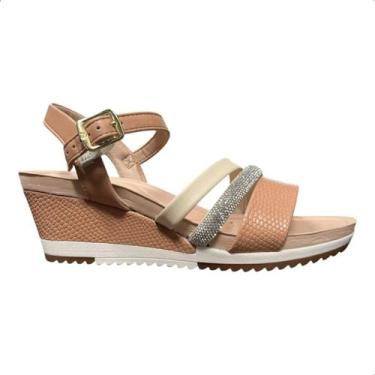 Imagem de Sandália Modare Ultraconforto Anabela Tira Strass Original, Nude, 37