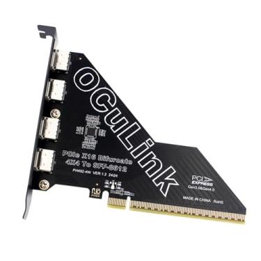 Imagem de Xiwai PCI-Express 4.0 16x PCIE destacável para quatro Oculink SFF-8612 SFF-8611 VROC Raid0 Adaptador externo para placa de vídeo externa U.2 SSD eGPU Dock