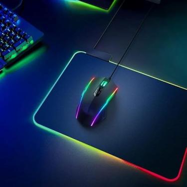 Imagem de Mouse Pad Gamer Com Borda Iluminada LED RGB 7 Cores – 35,7cm x 25,5cm