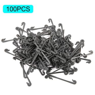 Imagem de 100Pcs Grape Grafting Clips Garden Plant Vegetal Vine Fixação Clamp Preto Superior Material Plástico Resistente Clipes Apertados Para Jardim Plantas E Legumes 6.5cm 54g