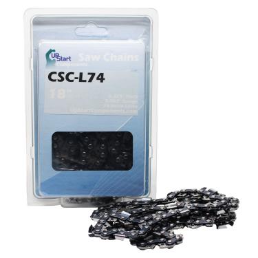 Imagem de Pacote com 6 unidades de corrente de serra semi cinzel de 45,72 cm para motosserras Oregon L74 – (45,72 cm, inclinação de 0,63 cm, calibre de 0,06 cm, 74 elos de unidade, CSC-L74)