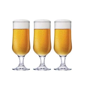 Imagem de Conjunto 3 Taças Cerveja Chopp De Vidro Eden 300Ml G4U - Class Home