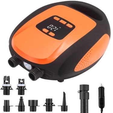 Imagem de Polotrag Bomba de prancha de remo, bomba elétrica SUP, compressor de ar portátil profissional de 20 PSI com desligamento automático, função de esvaziamento e isqueiro de carro de 12 V CC para