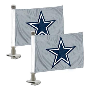 Imagem de FANMATS Conjunto de 2 bandeiras de Dallas Cowboys da ProMark NFL estilo embaixador, cor do time, tamanho único