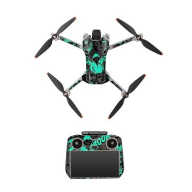 Imagem de FSIDIWT Adesivos de pele compatíveis com DJI Mini 4 Pro, adesivo à prova d'água, acessório DIY para drone DJI Mini 4 Pro e controle RC 2 (E)