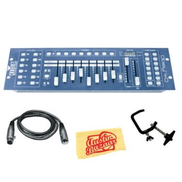 Imagem de CHAUVET DJ Pacote de controle universal DMX-512 OBEY40 com cabo DMX de 3 m, grampo C e pano de polimento | Controladores de luz LED