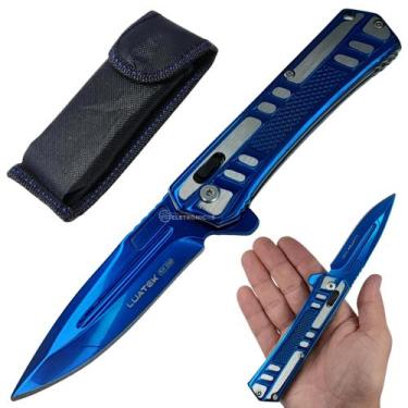Imagem de Canivete Tático Inox com Lâmina 9cm, Clip de Cinto e Capinha Resistent