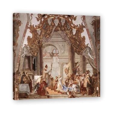 Imagem de Cena de casamento Giovanni Battista Tiepolo Impressão em tela – Obra-prima rococó barroca, pintura escolar de Veneza, pintura a óleo decorativa para galeria doméstica 70 x 70 cm