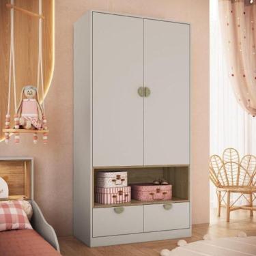 Imagem de Guarda-roupas Solteiro Infantil com 2 Gavetas e 2 Portas Lille Arenas 