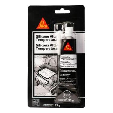 Imagem de Silicone Alta Temperatura Preto Rtv Sikasil Gasket Black 95g, SIKA GAS