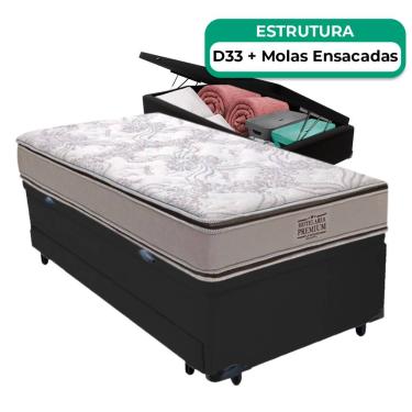 Imagem de Bicama Baú Solteiro Colchão Four Season Molas Vstore 78x188