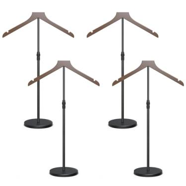 Imagem de OLV Pacote Com 4 Suportes Para Camisetas, Torso De Manequim Ajustável 18 A 34 Polegadas Loja Vendedores, Suporte Mais Estável, Cabideiro Roupas, Jaquetas Em T, Marrom