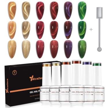 Imagem de Nicedeco Esmalte Em Gel Vegano Olho De Gato Hema Free Cruelty, Alto Brilho, Longa Duração, Led Uv, Conjunto Com 6 Cores, 41