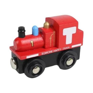 Imagem de Conjunto De Trem Magnético De Madeira Infantil Anime James Locomotiva 