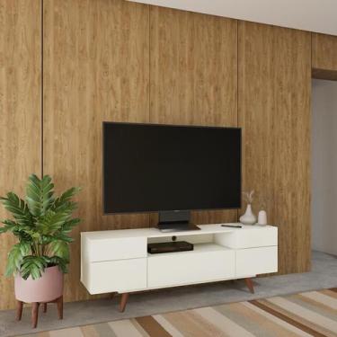 Imagem de Rack Retrô Martino Off White 162 cm - Mobly