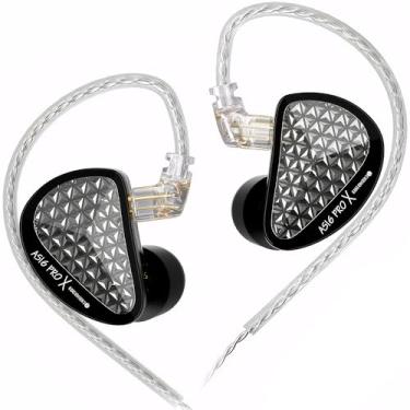 Imagem de Fones de ouvido intra-auriculares KZ AS16 PRO X – 16 drivers de armadura equilibrada nos ouvidos, fones de ouvido profissionais IEM para músicos e cantores (sem microfone, preto)