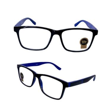 Imagem de Armação Óculos Grau Perto Justin Brilho Azul Para Leitura (+1.75)