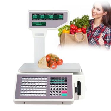 Imagem de CHONGHAN BalançA Digital Comercial, BalançA EletrôNica De Pesagem De CóDigo De Barras, BalançA De Supermercado De Dupla Face, Capacidade De 30 Kg, Para Varejo De Alimentos E Supermercado