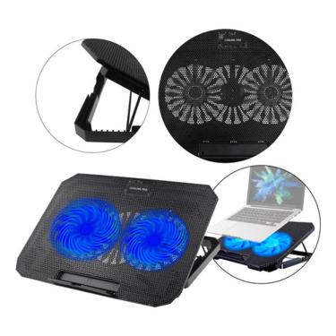 Imagem de Base Refrigerada para Notebook até 17” com 2 Coolers Silenciosos LED Azul e Altura Ajustável