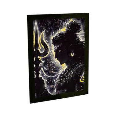 Imagem de Quadro Decorativo Krishina Hinduísmo Ilustração Dark Amarelo Decoração Poster Quarto Sala