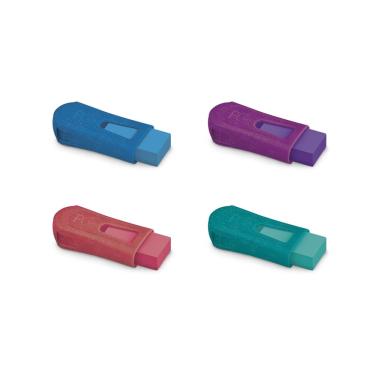 Imagem de Apontador c/ Depósito + Borracha Faber-Castell FC Mix Glitz