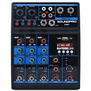 Imagem de Mesa De Som 4 Canais Analogica Phantom Power Profissional - Sound Pro