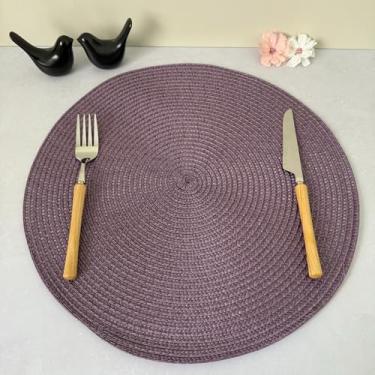 Imagem de Kit 4 Lugares Jogo Americano Redondo Descanso Prato Sousplat Supla De Mesa Posta Jantar (Lilás JG)