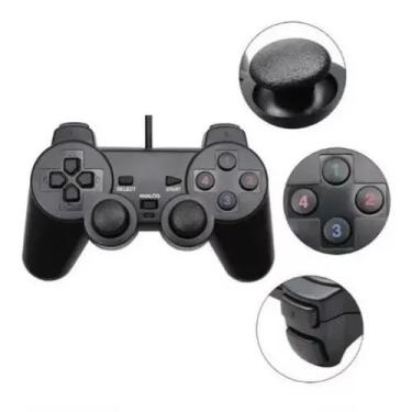 Imagem de Controle USB para PlayStation 2, Joystick Analógico com Vibração, Compatível com PC