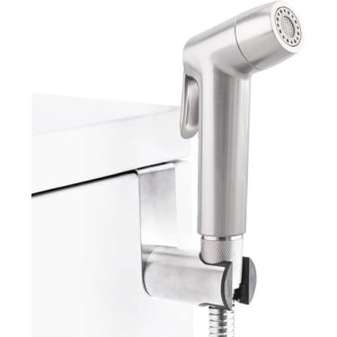 Imagem de Pulverizador de bidê portátil para banheiro, acessório de bidê de chuveiro muçulmano para banheiro, pulverizador de vaso sanitário de fraldas de pano, spray de jato para vaso sanitário com mangueira
