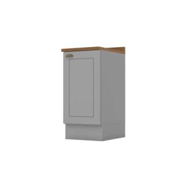 Imagem de Balcão Modulado 40cm com Tampo 1 Porta Emily Henn, Cinza