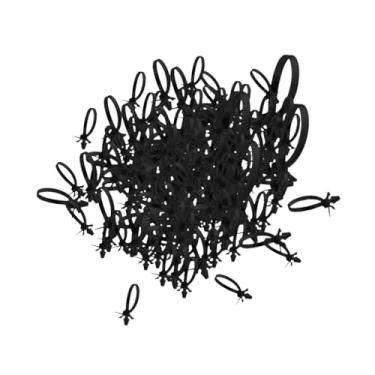 Imagem de JicSuXi 100x Fivelas de cinta de nylon para cabos de substituição, fivelas de nylon automotivas fáceis de instalar, gerenciamento de cabos, Preto 11cm