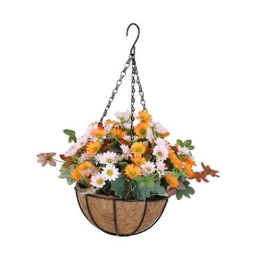 Imagem de Bothyi Plantas artificiais penduradas, cesta de flores, plantas falsas, decoração versátil, plantador de flores artificiais para sala, área externa, Style a