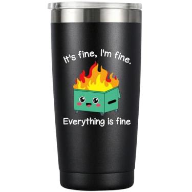 Imagem de MASGALACC Acessórios de mesa de lixo para bombeiros presentes para mulheres e homens colegas de trabalho - acessórios de mesa engraçados para decoração de escritório, 590 ml, copo de café, copo